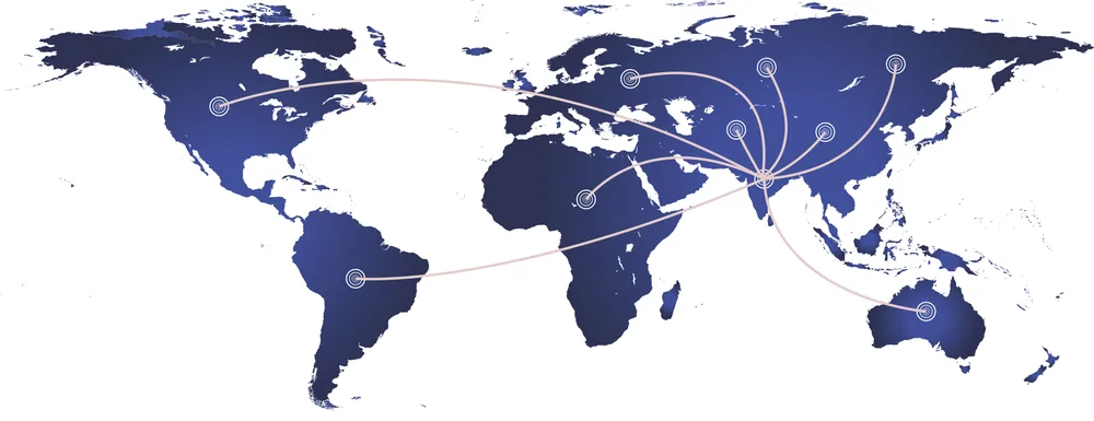 GRMB EXPORTERS export shipping regions map