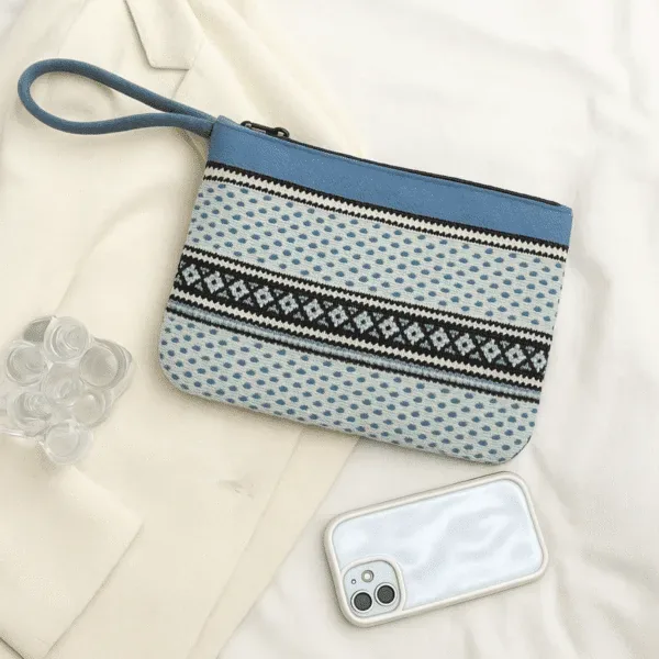 Nordic Pattern Wristlet Pouch